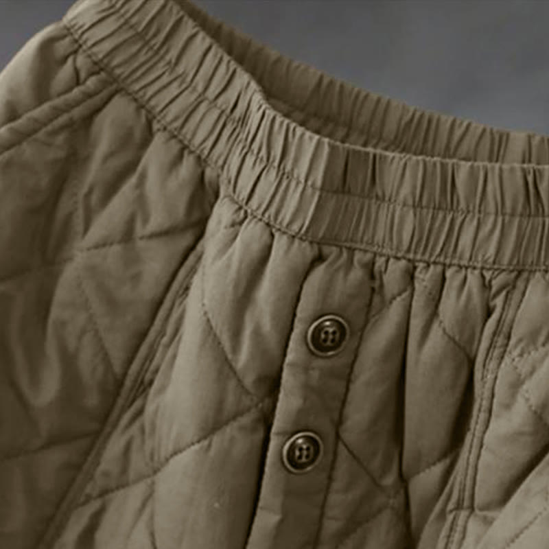 Jupe thermique rembourrée en coton uni pour femme Buddha Stones, longueur 7-8, avec poches - image 3