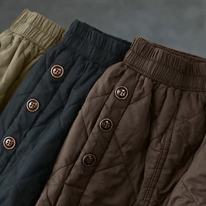 Jupe thermique rembourrée en coton uni pour femme Buddha Stones, longueur 7-8, avec poches - image 15