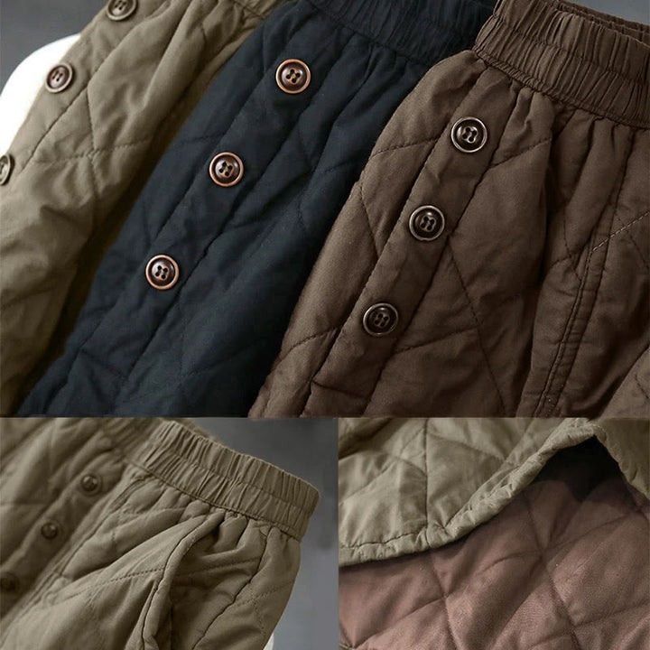 Jupe thermique rembourrée en coton uni pour femme Buddha Stones, longueur 7-8, avec poches - image 16