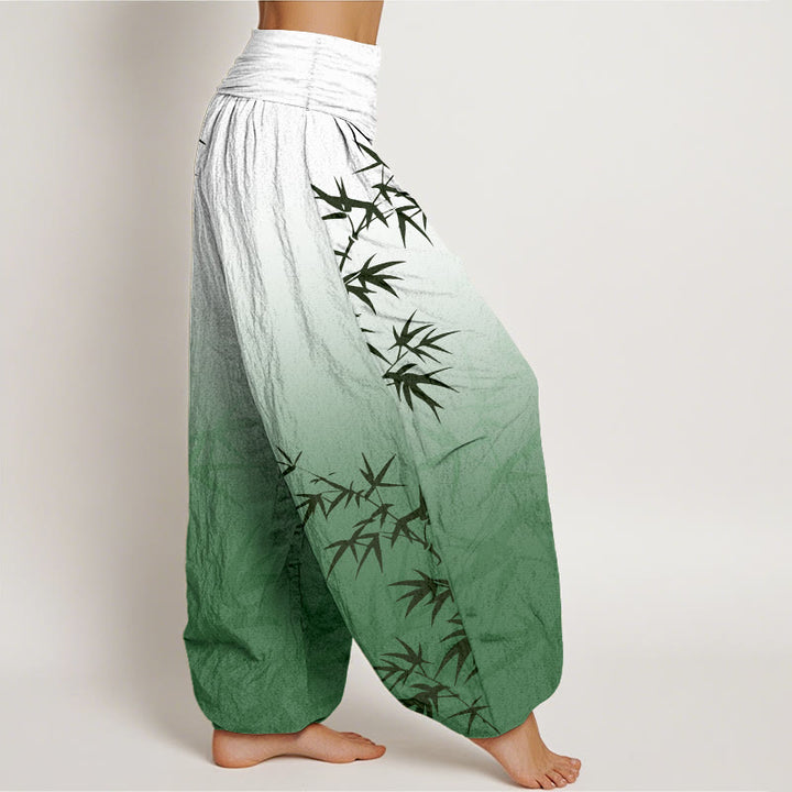Pantalon harem femme en pur coton, motif dégradé de Buddha Stones , taille élastique - image 2