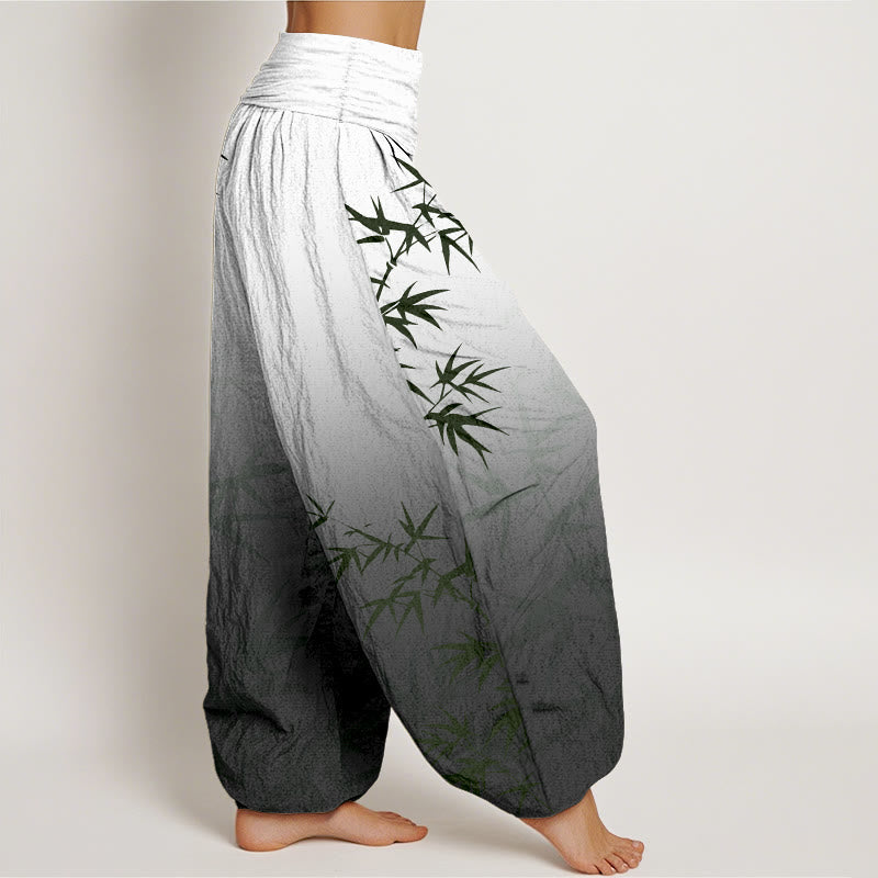 Pantalon harem femme en pur coton, motif dégradé de Buddha Stones , taille élastique - image 7