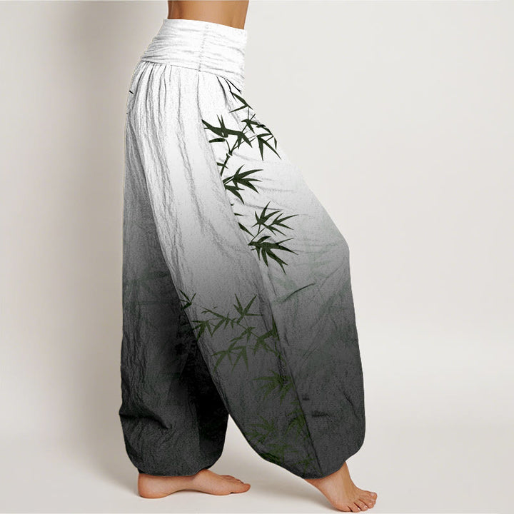 Pantalon harem femme en pur coton, motif dégradé de Buddha Stones , taille élastique - image 7