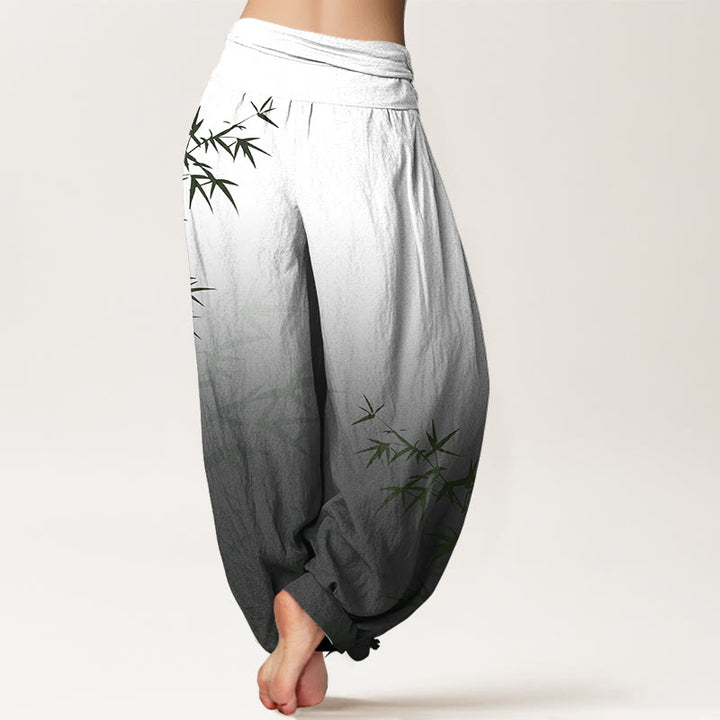 Pantalon harem femme en pur coton, motif dégradé de Buddha Stones , taille élastique - image 6