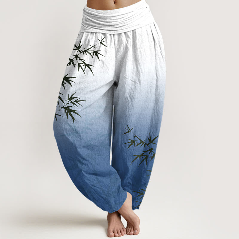 Pantalon harem femme en pur coton, motif dégradé de Buddha Stones , taille élastique - Bleu royal - US16，UK/AU20，EU48 (3XL) - image 8