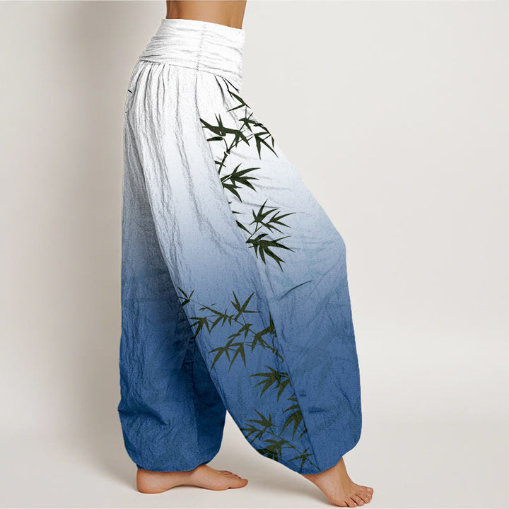 Pantalon harem femme en pur coton, motif dégradé de Buddha Stones , taille élastique - image 10