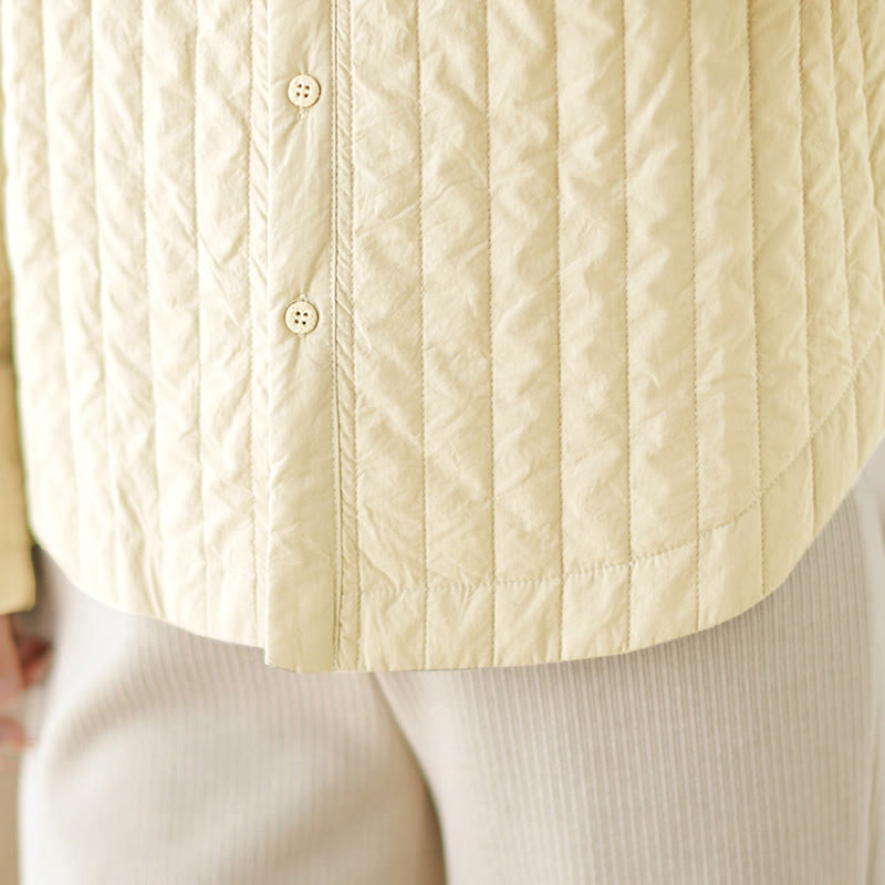 Veste thermique en coton à manches longues, col montant, design simple, avec poche, de la marque Buddha Stones. - image 15