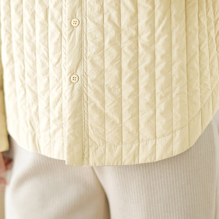 Veste thermique en coton à manches longues, col montant, design simple, avec poche, de la marque Buddha Stones. - image 15