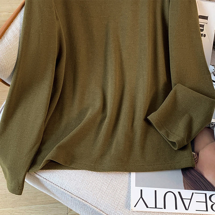 Chemise à manches longues en coton pour femme, motif Buddha Stones , col montant et boutons brandebourg, couleur unie printanière - image 19