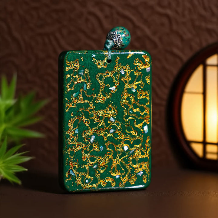 Collier pendentif de protection en bois de santal, laqué et orné de Buddha Stones, réalisé à la main. - image 2