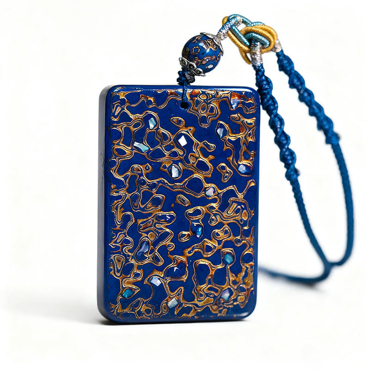 Collier pendentif de protection en bois de santal, laqué et orné de Buddha Stones, réalisé à la main. - image 20