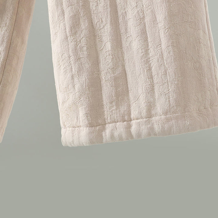 Pantalon thermique à jambes larges et longueur cheville pour femme, en jacquard de coton rembourré, avec poches , Buddha Stones - image 18