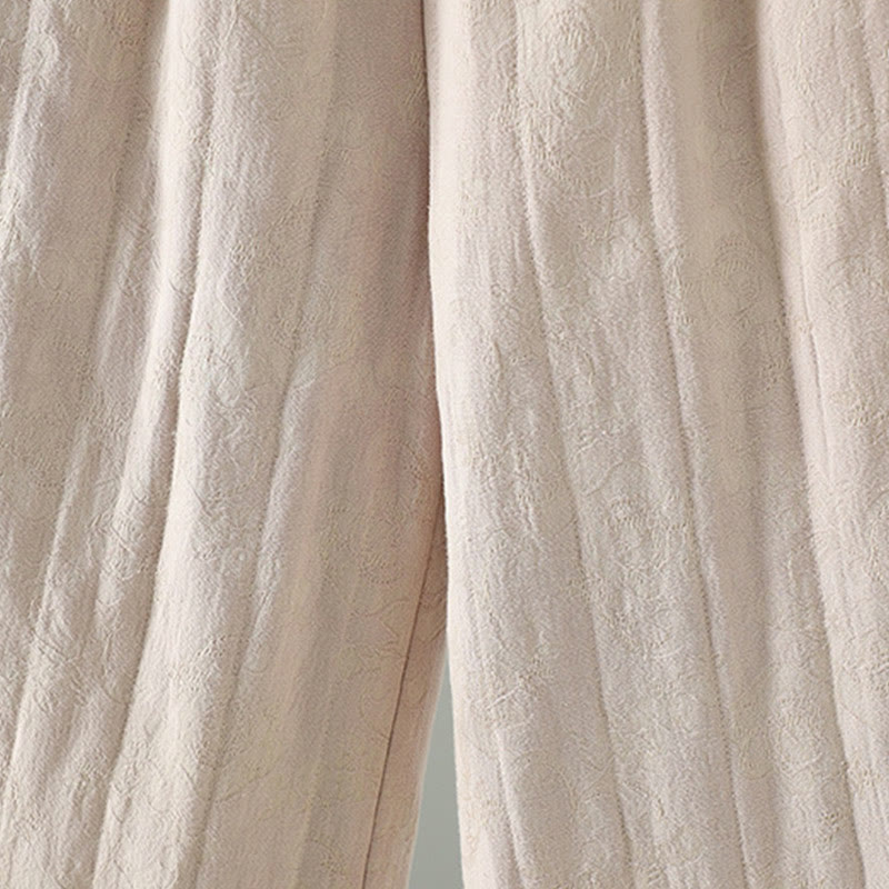 Pantalon thermique à jambes larges et longueur cheville pour femme, en jacquard de coton rembourré, avec poches , Buddha Stones - image 16