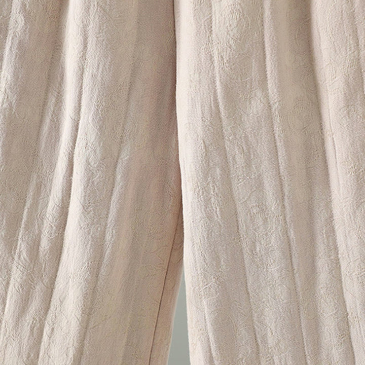 Pantalon thermique à jambes larges et longueur cheville pour femme, en jacquard de coton rembourré, avec poches , Buddha Stones - image 16