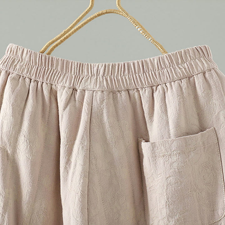 Pantalon thermique à jambes larges et longueur cheville pour femme, en jacquard de coton rembourré, avec poches , Buddha Stones - image 13