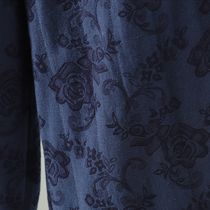 Pantalon thermique à jambes larges et longueur cheville pour femme, en jacquard de coton rembourré, avec poches , Buddha Stones - image 3