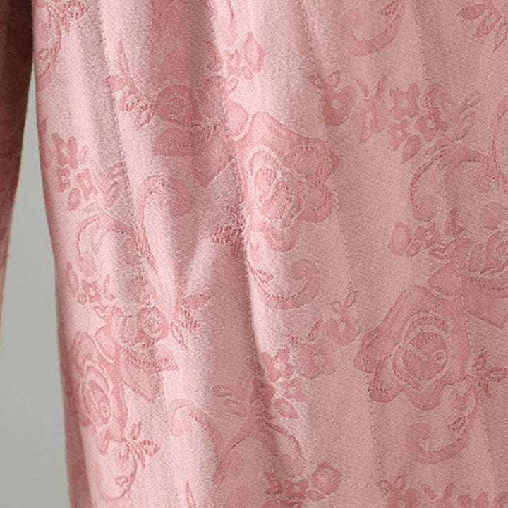 Pantalon thermique à jambes larges et longueur cheville pour femme, en jacquard de coton rembourré, avec poches , Buddha Stones - image 8