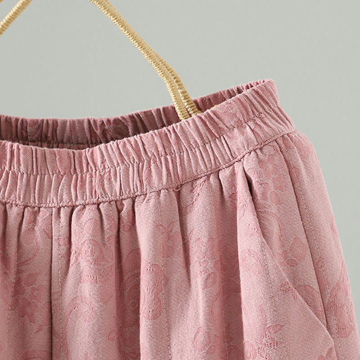 Pantalon thermique à jambes larges et longueur cheville pour femme, en jacquard de coton rembourré, avec poches , Buddha Stones - image 7