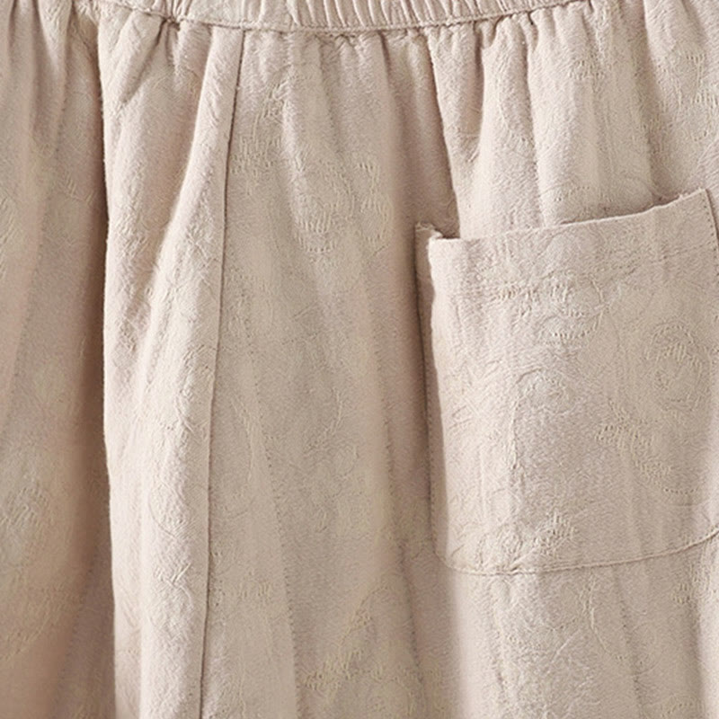 Pantalon thermique à jambes larges et longueur cheville pour femme, en jacquard de coton rembourré, avec poches , Buddha Stones - image 15