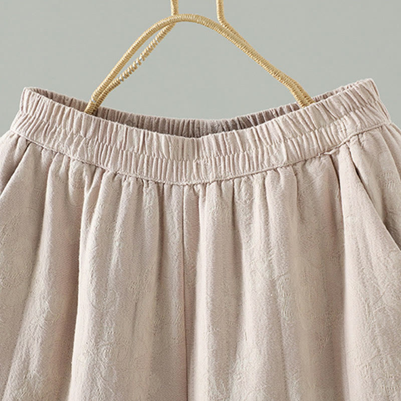 Pantalon thermique à jambes larges et longueur cheville pour femme, en jacquard de coton rembourré, avec poches , Buddha Stones - image 12