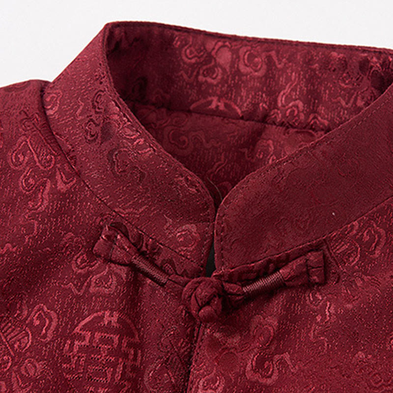 Veste de costume Tang pour homme, à manches longues et col montant, avec poches, motif brodé de Buddha Stones - image 4