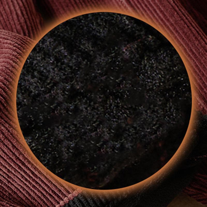 Pantalon sarouel en velours côtelé de coton contrasté Buddha Stones pour femme, doublé polaire thermique avec poches - image 13