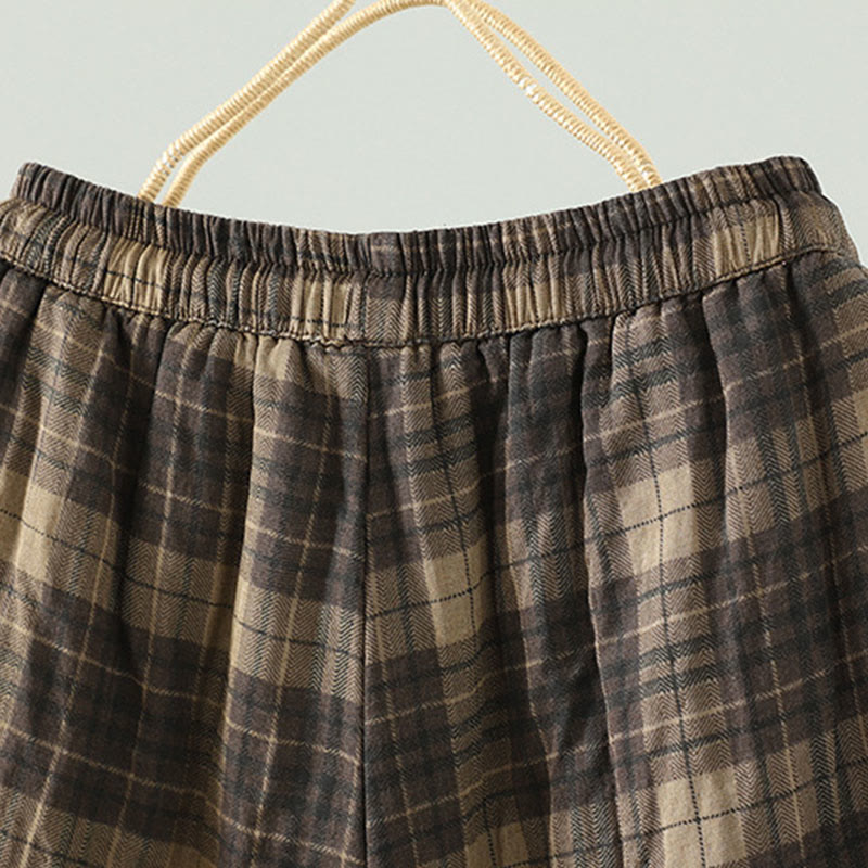 Pantalon thermique harem pour femme, rembourré en coton, à motif à carreaux multicolores Buddha Stones, avec poches - image 5