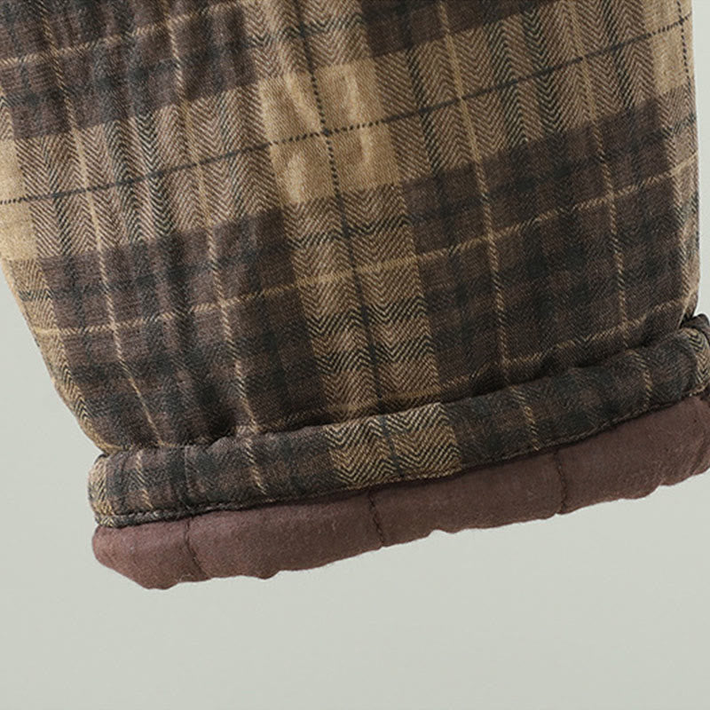 Pantalon thermique harem pour femme, rembourré en coton, à motif à carreaux multicolores Buddha Stones, avec poches - image 8