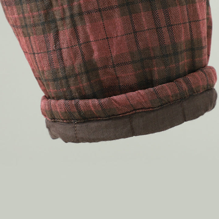 Pantalon thermique harem pour femme, rembourré en coton, à motif à carreaux multicolores Buddha Stones, avec poches - image 14