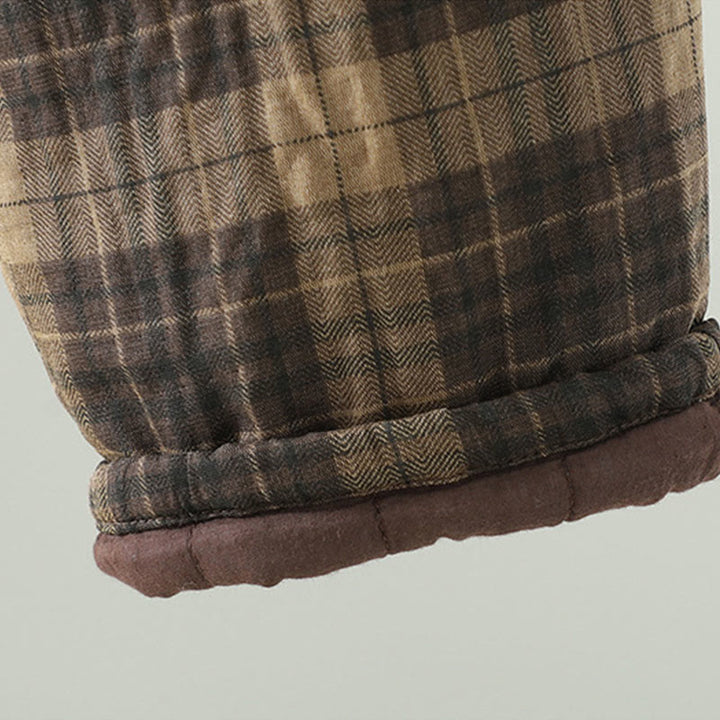 Pantalon thermique harem pour femme, rembourré en coton, à motif à carreaux multicolores Buddha Stones, avec poches - image 8