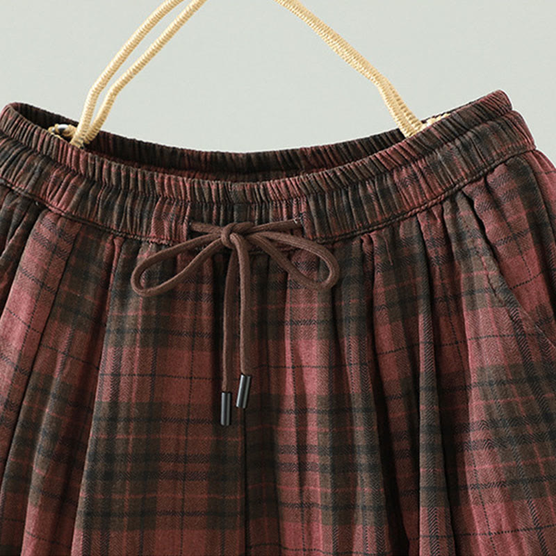 Pantalon thermique harem pour femme, rembourré en coton, à motif à carreaux multicolores Buddha Stones, avec poches - image 11