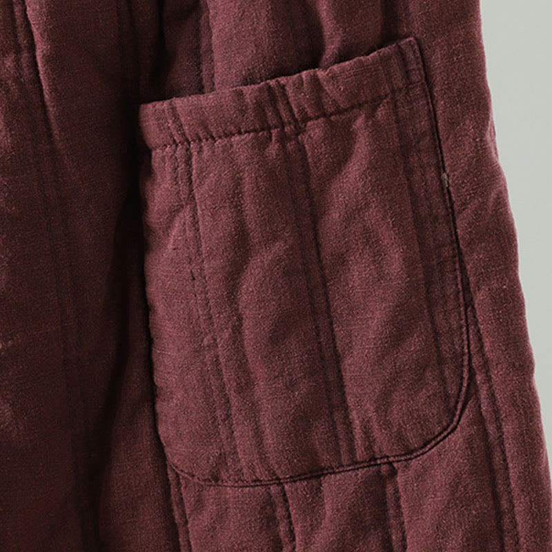 Pantalon Buddha Stones pour femme en coton à taille élastique et poches, modèle simple à cordon de serrage, avec cordon de serrage. - image 12