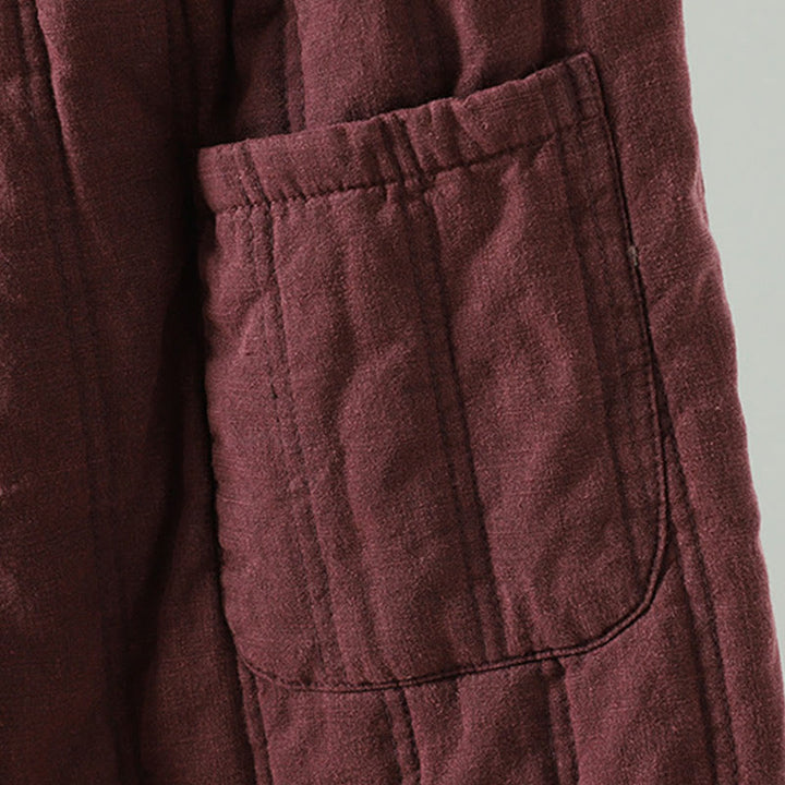 Pantalon Buddha Stones pour femme en coton à taille élastique et poches, modèle simple à cordon de serrage, avec cordon de serrage. - image 12