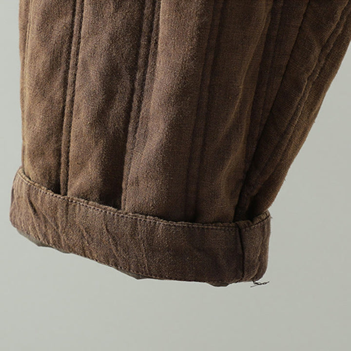 Pantalon Buddha Stones pour femme en coton à taille élastique et poches, modèle simple à cordon de serrage, avec cordon de serrage. - image 4