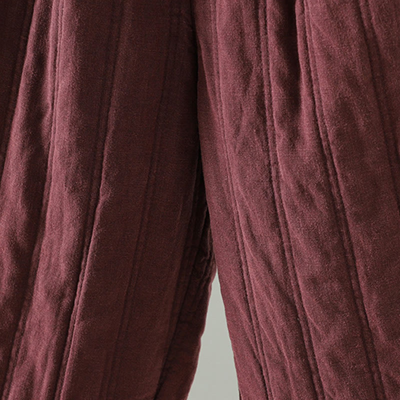 Pantalon Buddha Stones pour femme en coton à taille élastique et poches, modèle simple à cordon de serrage, avec cordon de serrage. - image 14