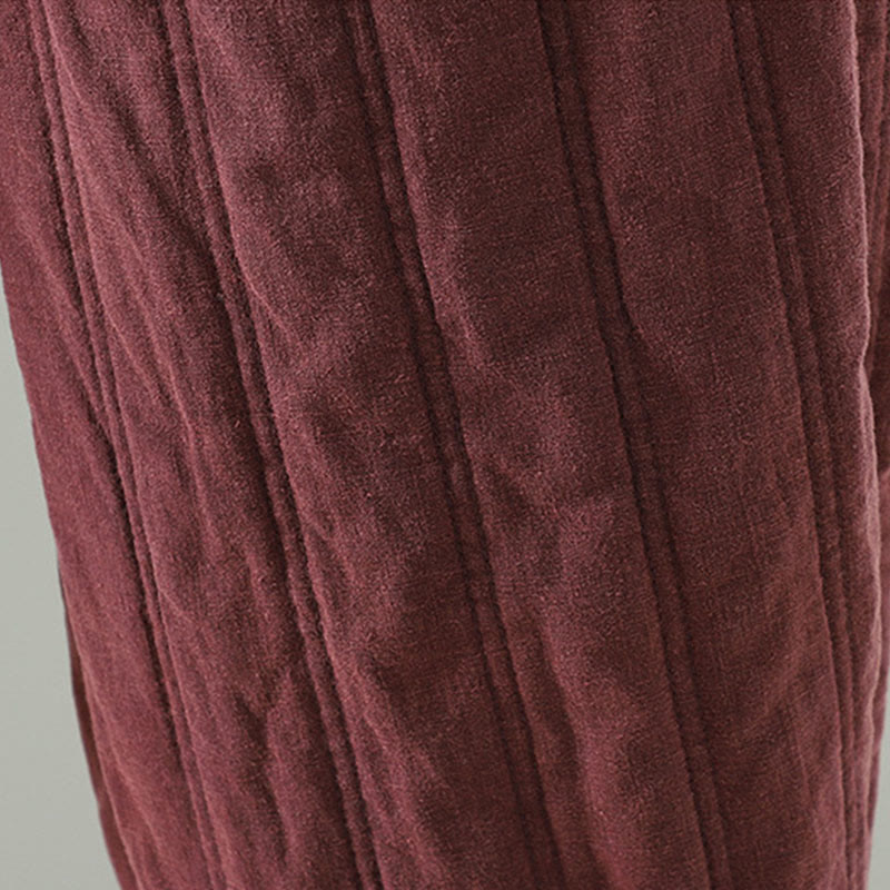 Pantalon Buddha Stones pour femme en coton à taille élastique et poches, modèle simple à cordon de serrage, avec cordon de serrage. - image 13