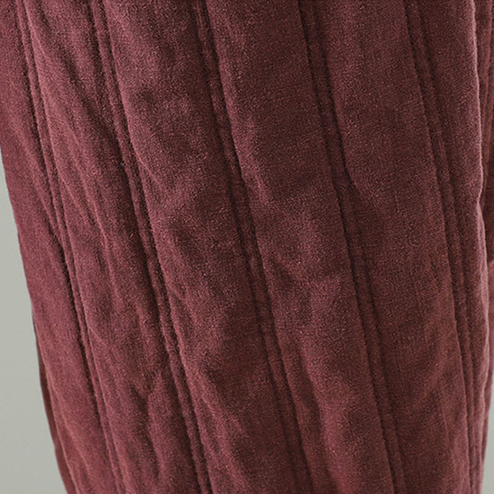 Pantalon Buddha Stones pour femme en coton à taille élastique et poches, modèle simple à cordon de serrage, avec cordon de serrage. - image 13