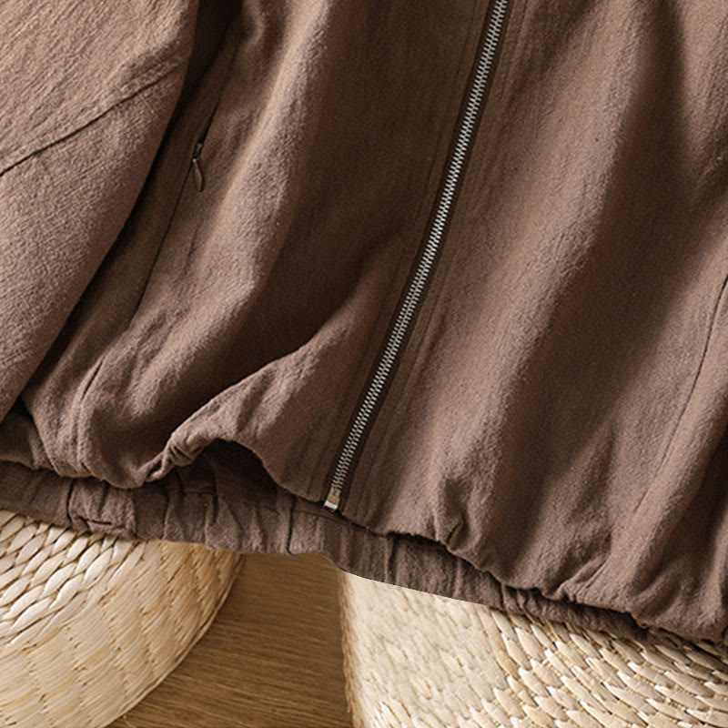 Veste à manches longues double épaisseur en coton avec fermeture éclair et poches pour femme Buddha Stones - image 28