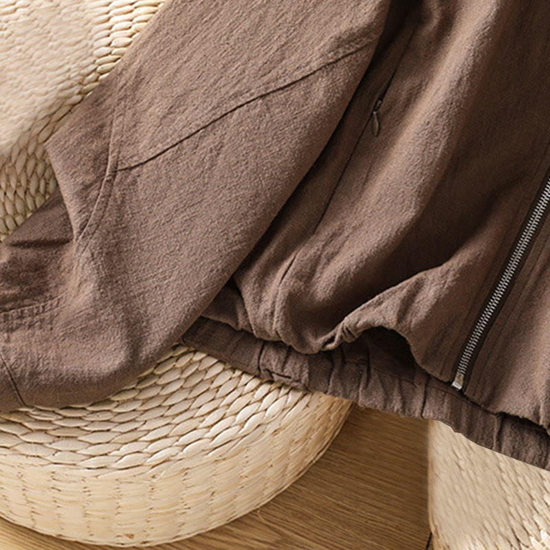 Veste à manches longues double épaisseur en coton avec fermeture éclair et poches pour femme Buddha Stones - image 26