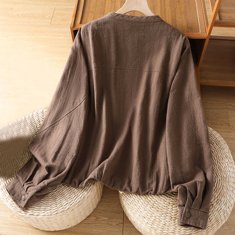 Veste à manches longues double épaisseur en coton avec fermeture éclair et poches pour femme Buddha Stones - image 22