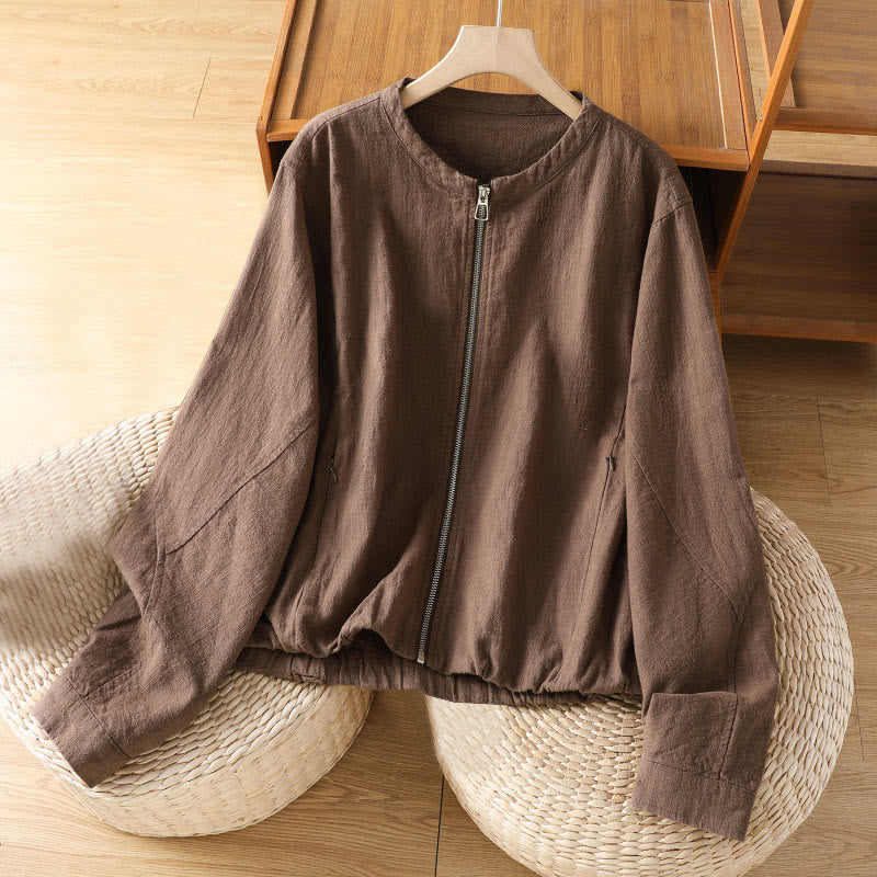 Veste à manches longues double épaisseur en coton avec fermeture éclair et poches pour femme Buddha Stones - Terre de sienne - US8-10，UK/AU12-14，EU40-42 (2XL) - image 21