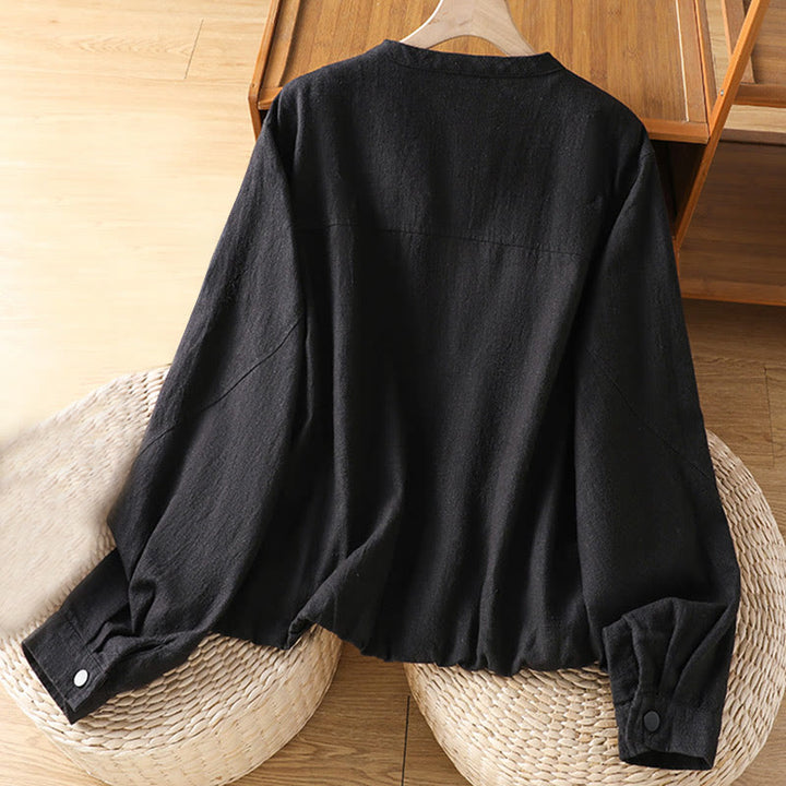 Veste à manches longues double épaisseur en coton avec fermeture éclair et poches pour femme Buddha Stones - image 2