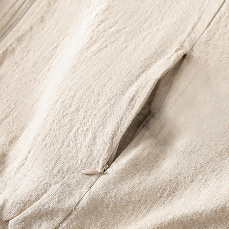 Veste à manches longues double épaisseur en coton avec fermeture éclair et poches pour femme Buddha Stones - image 14