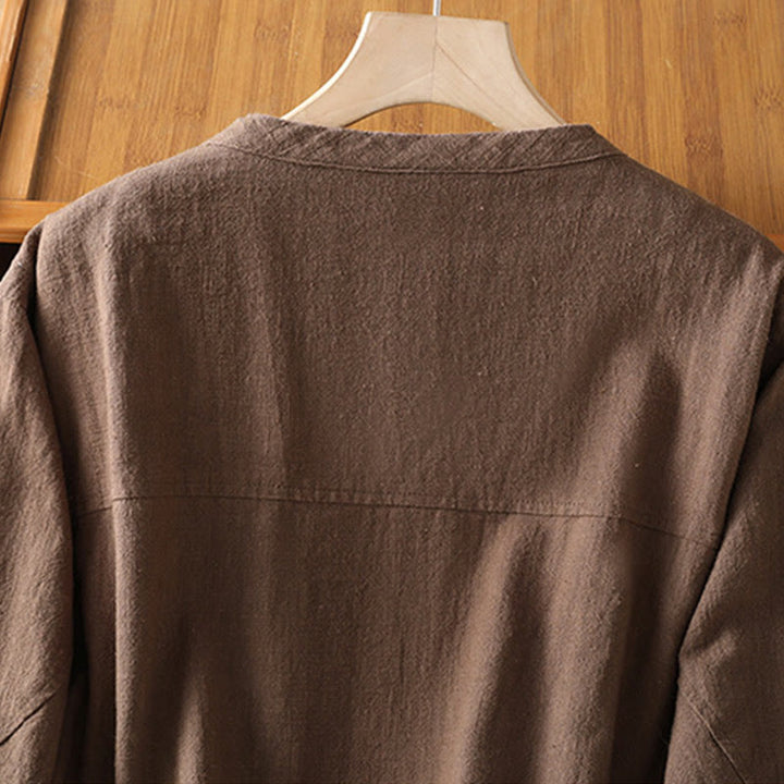 Veste à manches longues double épaisseur en coton avec fermeture éclair et poches pour femme Buddha Stones - image 25