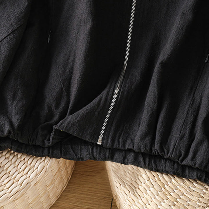 Veste à manches longues double épaisseur en coton avec fermeture éclair et poches pour femme Buddha Stones - image 6