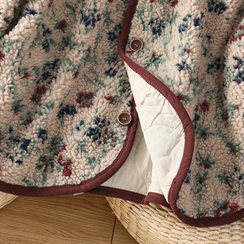 Veste thermique à manches longues pour femme, en coton à motif floral, avec boutons et poches, de la Buddha Stones. - image 12