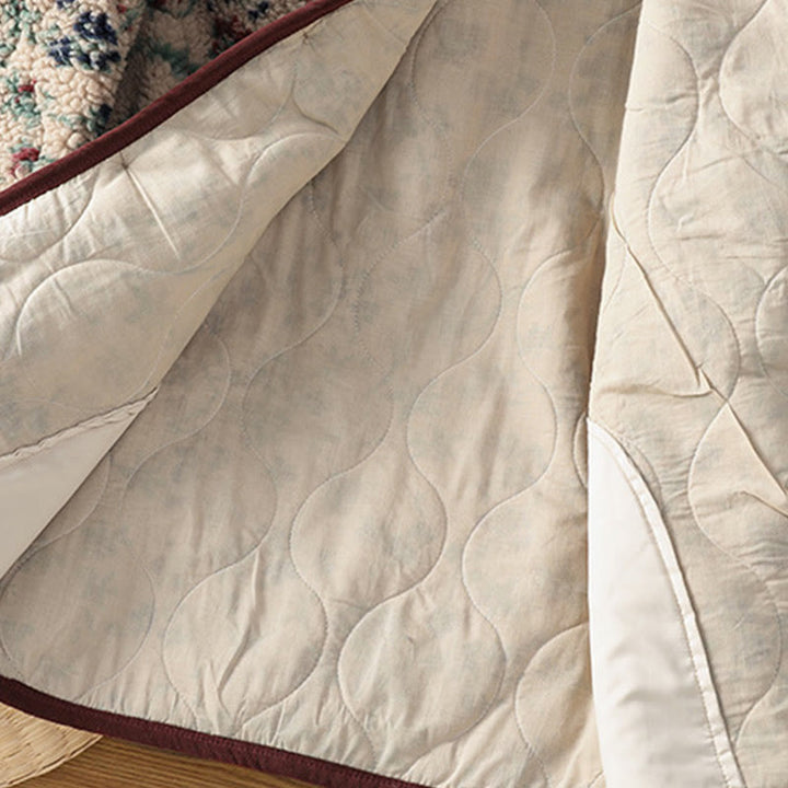 Veste thermique à manches longues pour femme, en coton à motif floral, avec boutons et poches, de la Buddha Stones. - image 13