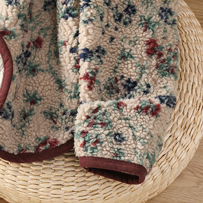 Veste thermique à manches longues pour femme, en coton à motif floral, avec boutons et poches, de la Buddha Stones. - image 8