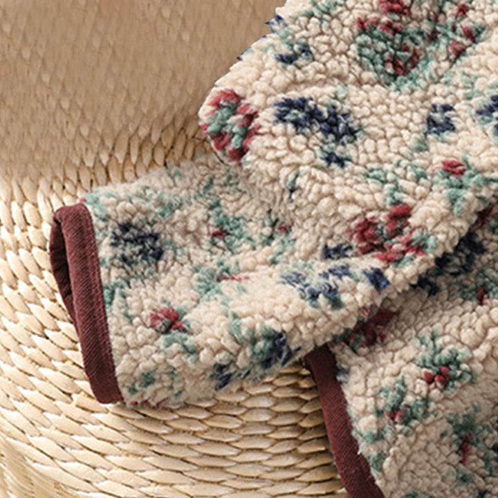 Veste thermique à manches longues pour femme, en coton à motif floral, avec boutons et poches, de la Buddha Stones. - image 7