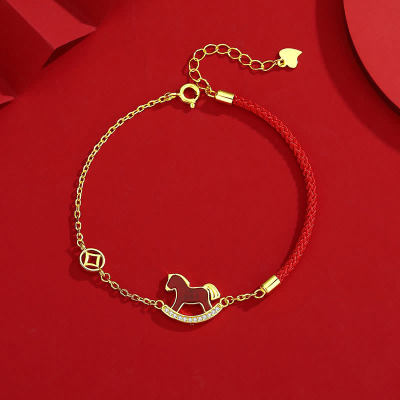 Bracelet en argent sterling 925 avec breloque Année du Cheval et agate rouge, Buddha Stones et d'une chaîne apaisante. - image 8