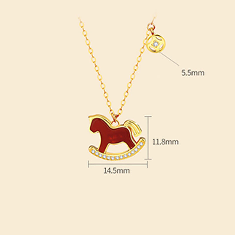 Boucles d'oreilles en argent sterling 925 Buddha Stones, motif Année du Cheval, agate rouge, symbole de confiance - image 19